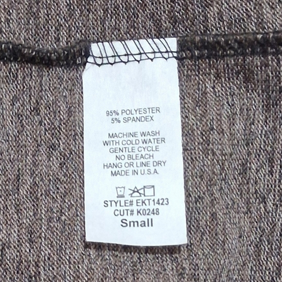 NIP eloges Sz. S Brown/Gray Crew Neck Long Sleeve Top - Picture 10 of 10